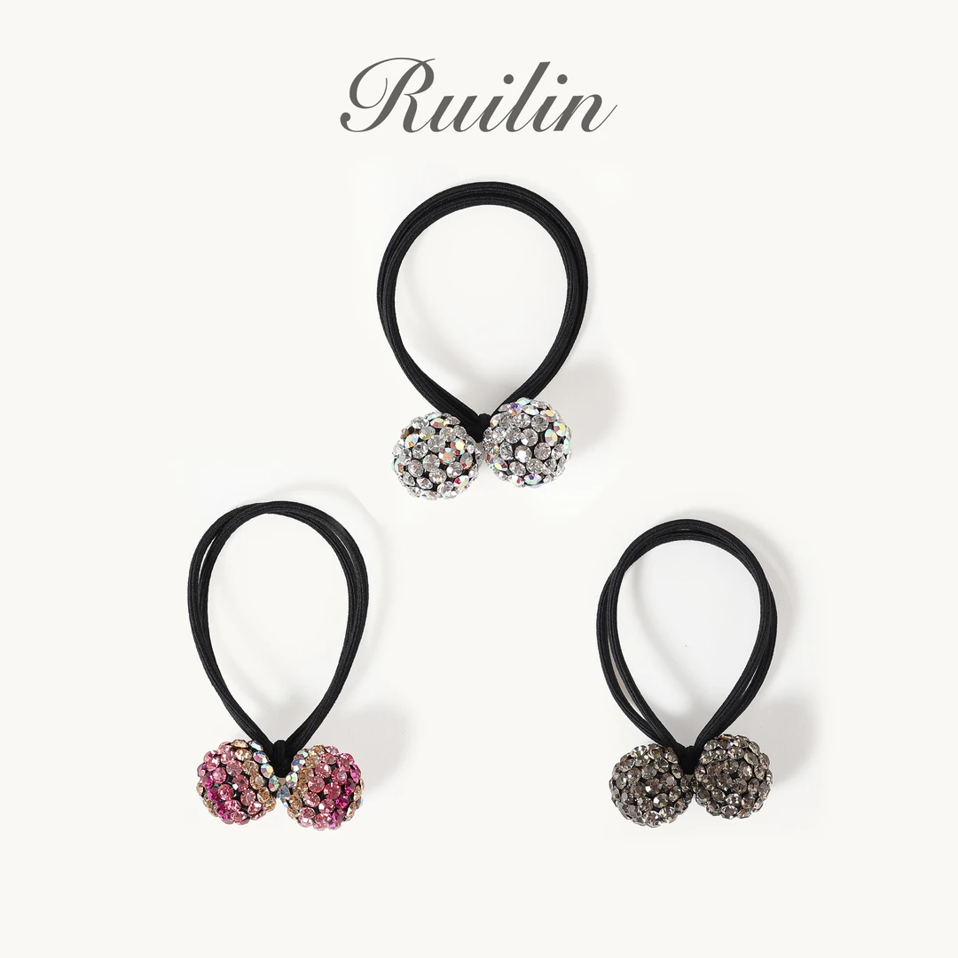 RUILIN【水晶樱桃】发绳气质轻奢时尚可爱镶钻