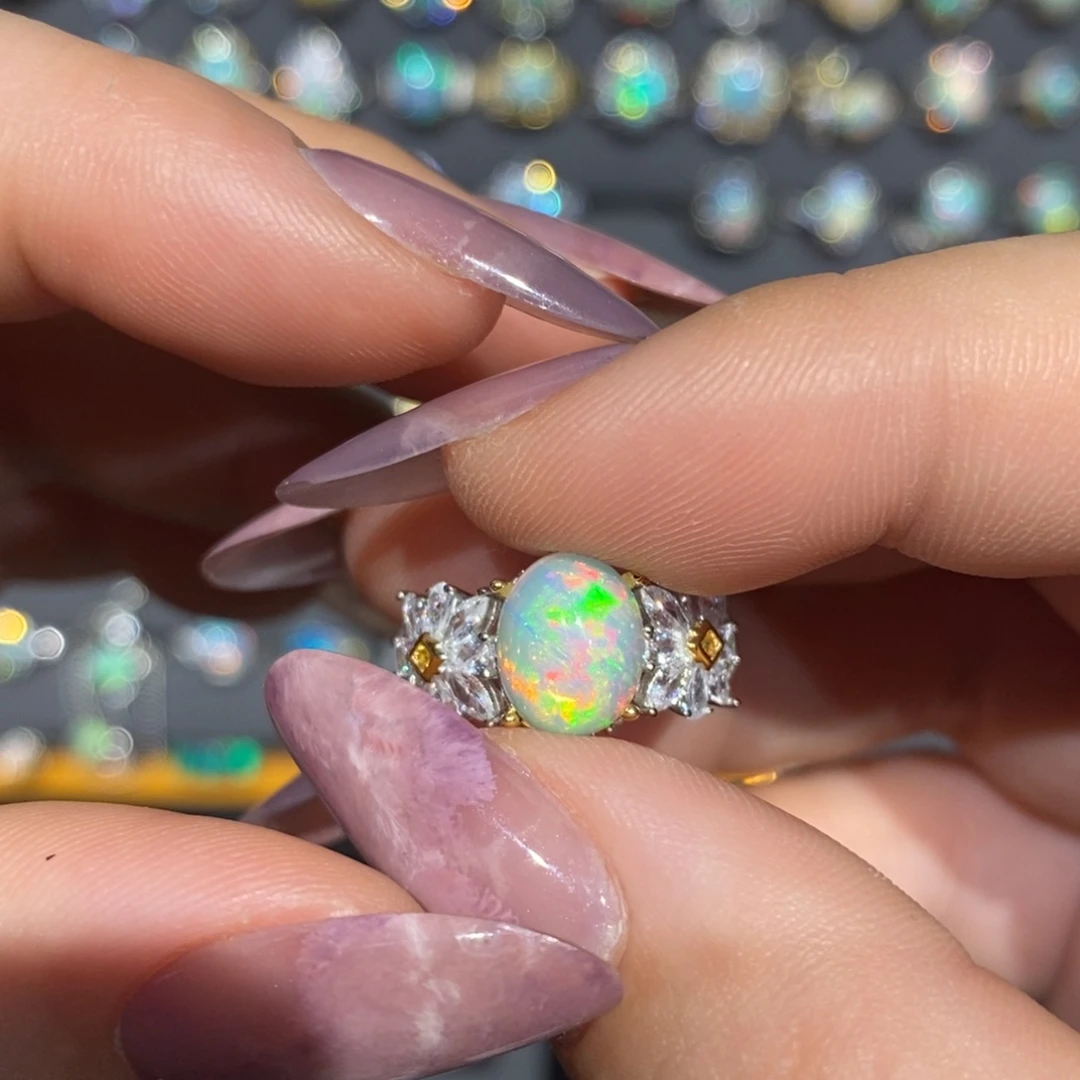 欧泊银S925镶嵌戒指