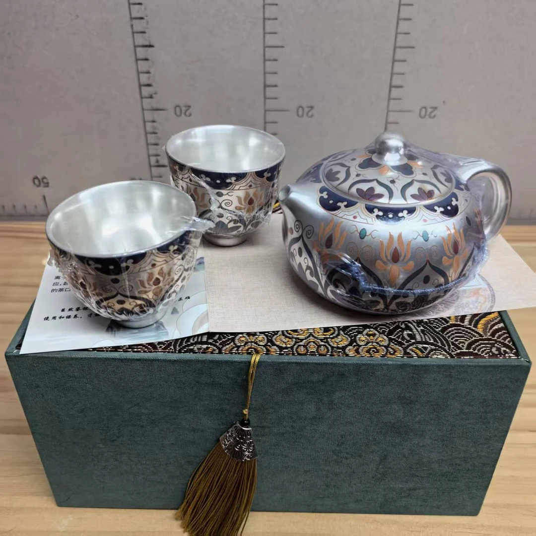 1101吉祥如意圣火999银吉祥如意圣火茶具套装
