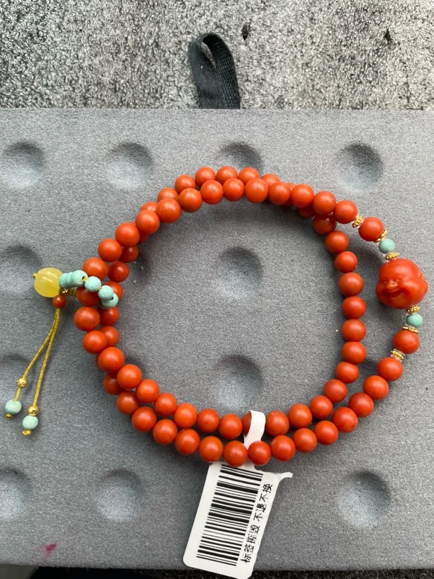 X76南红满肉保山哑光佛头两圈手串多样性发一件