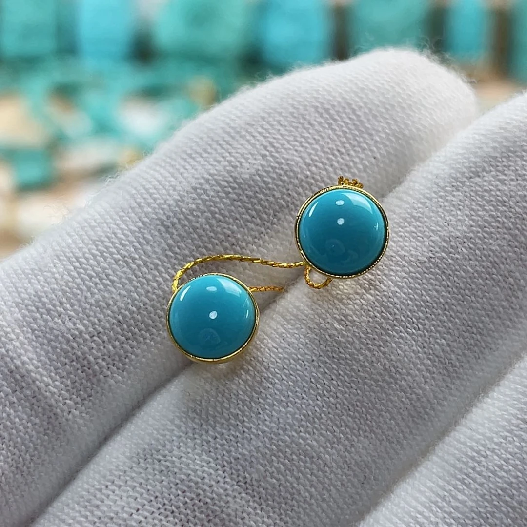 绿松石珠宝奇石18K金镶嵌