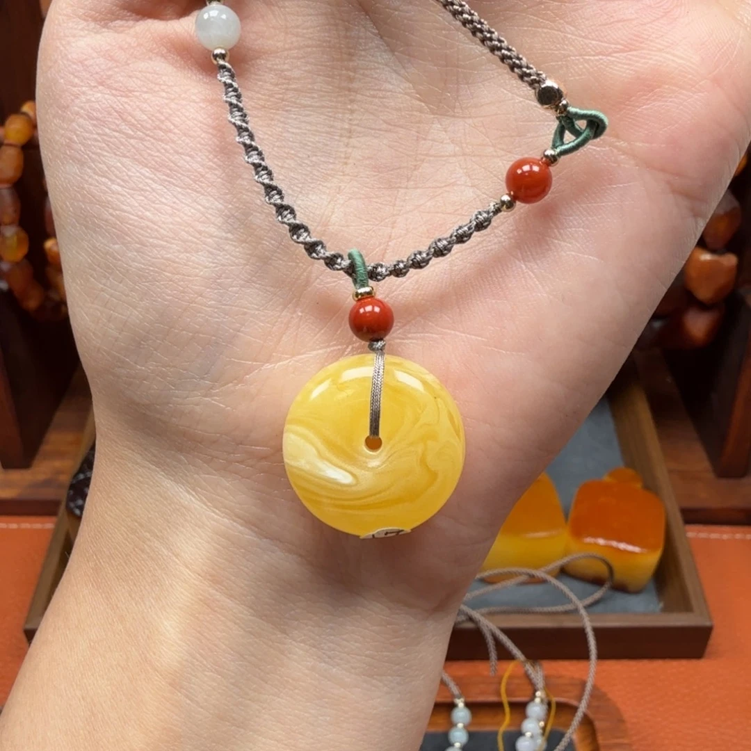 蜜蜡未镶嵌吊坠(赠链)