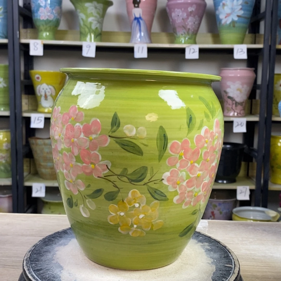 景德镇手工手绘陶瓷花盆