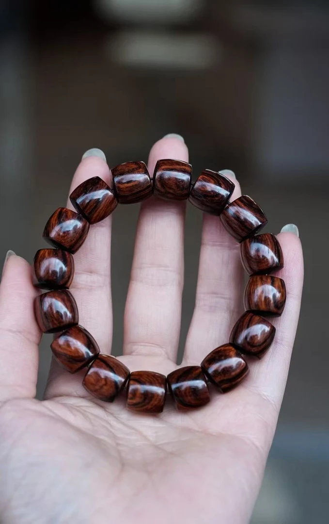 非金属木质手链 直切珠1.2老油梨单圈手串文玩男女适用