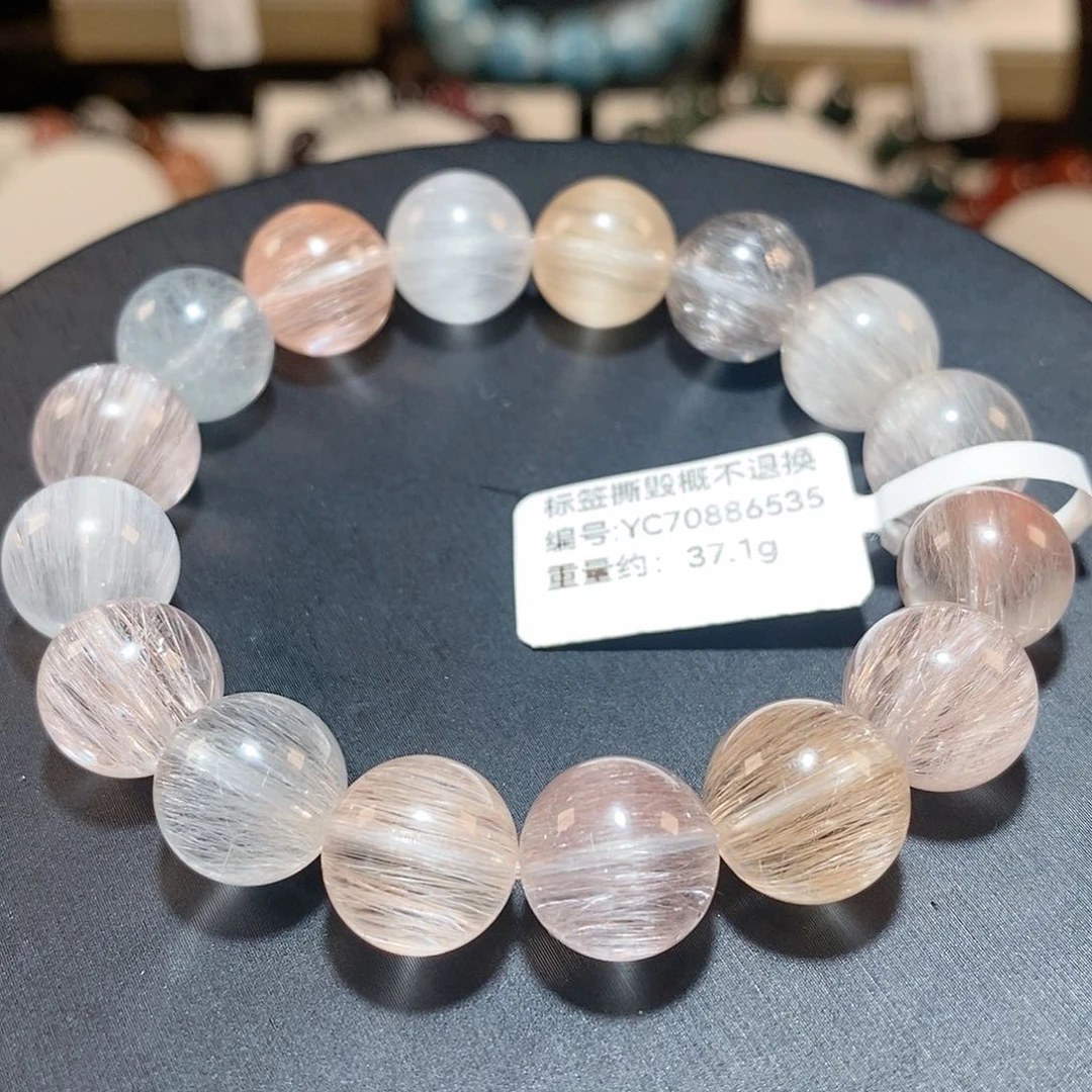 水晶手链未镶嵌F彩兔毛11.6