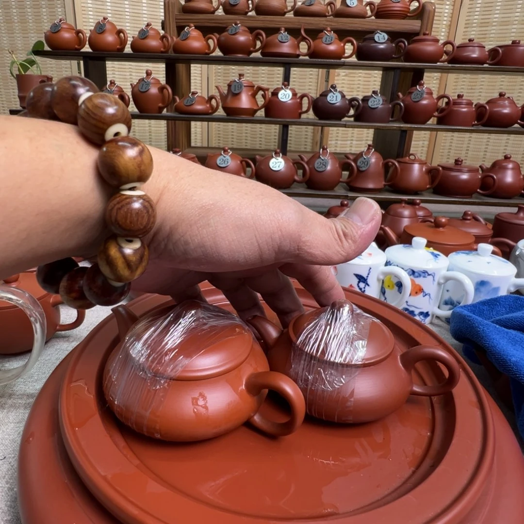 风***铃茶壶紫砂潮州手拉朱泥壶，微瑕不退换