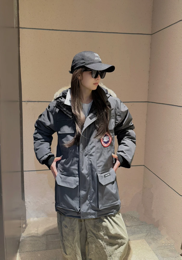 08款羽绒服男冬季2025新款加厚保暖中长款连帽远征派克外套女
