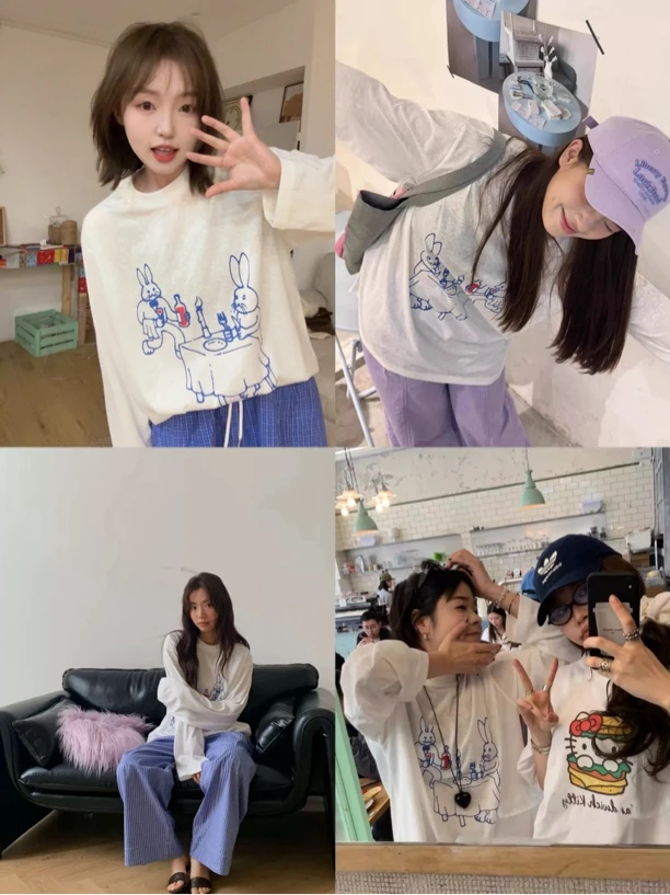 兔子聚会韩系罩衫2519