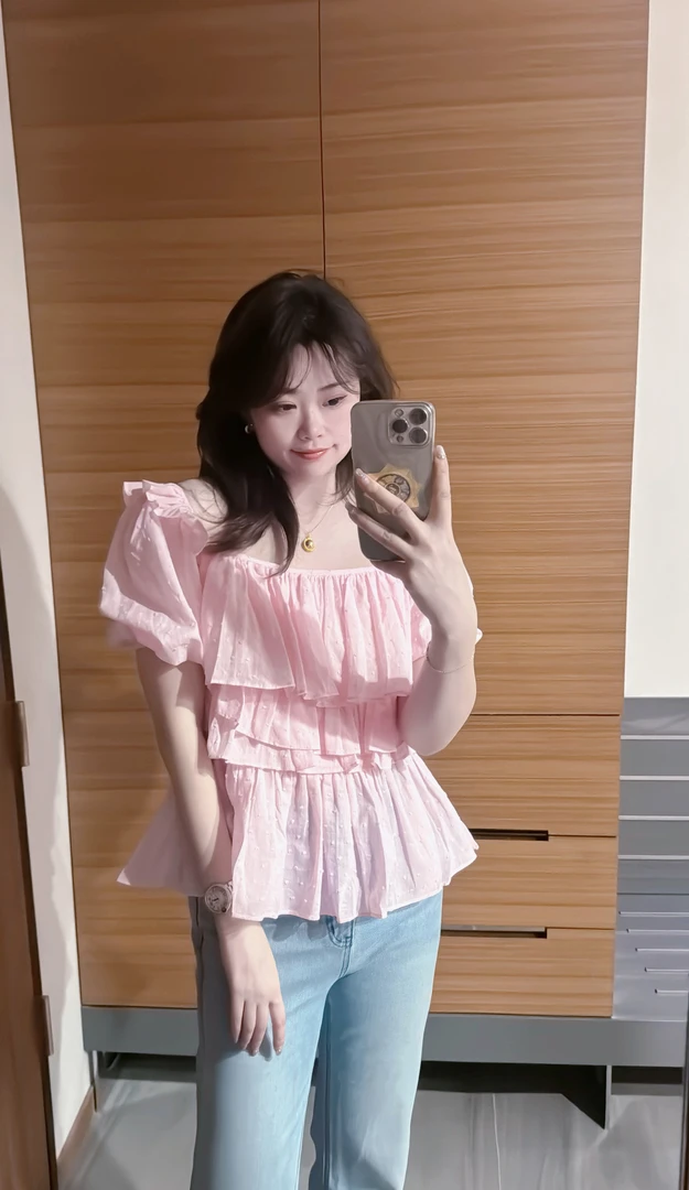 自留款 粉色多穿显瘦设计感小衫