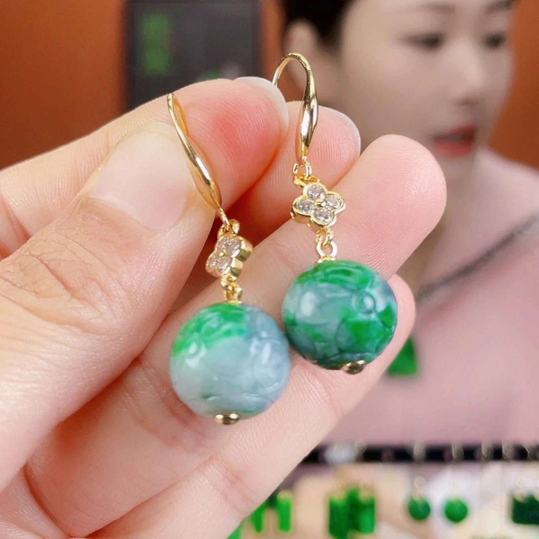 翡翠未镶嵌耳饰饰品