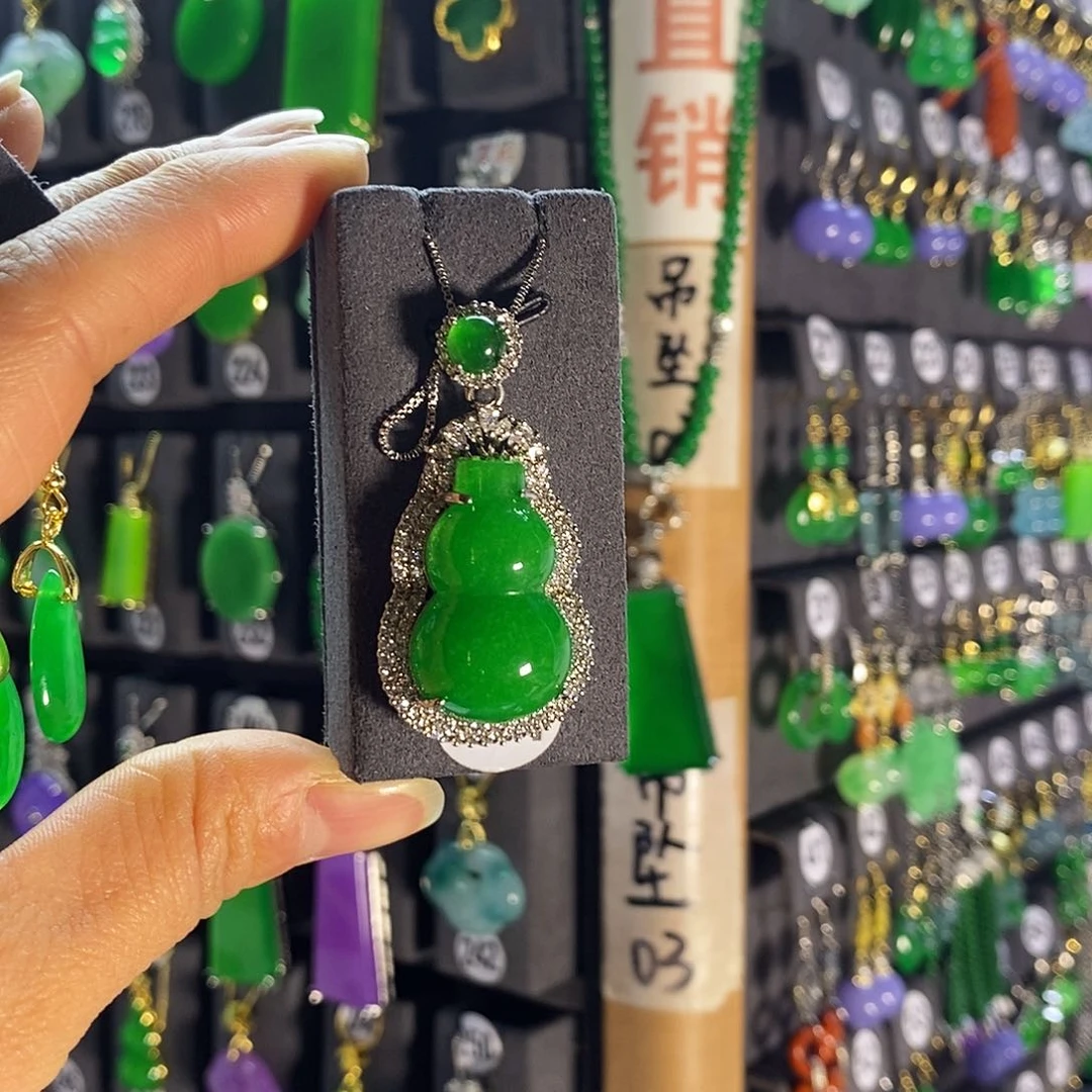 银S925镶嵌翡翠耳饰234