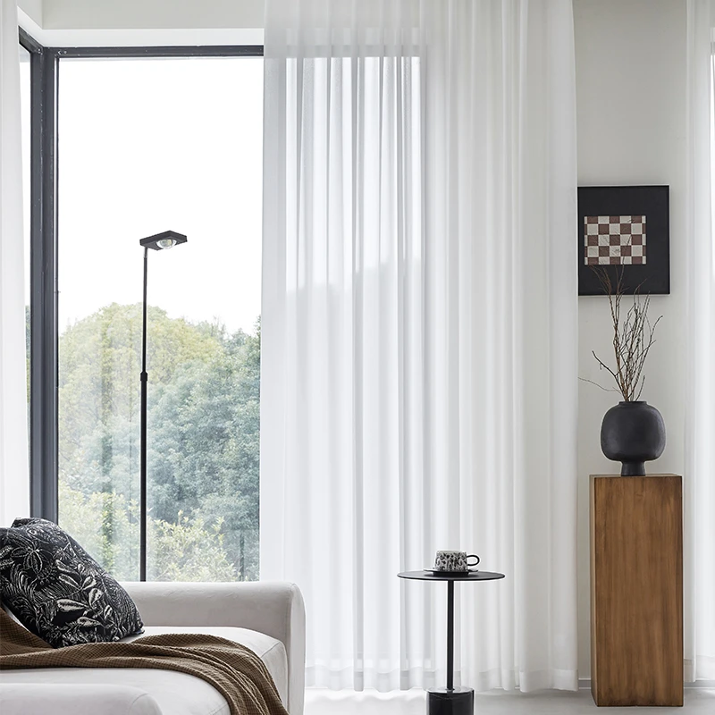 纱帘透光不透人窗纱阳台客厅窗帘卧室白纱轻奢现代简约2024新款