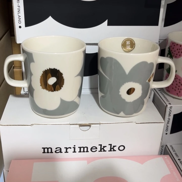 marimekko灰金250ml对杯礼盒