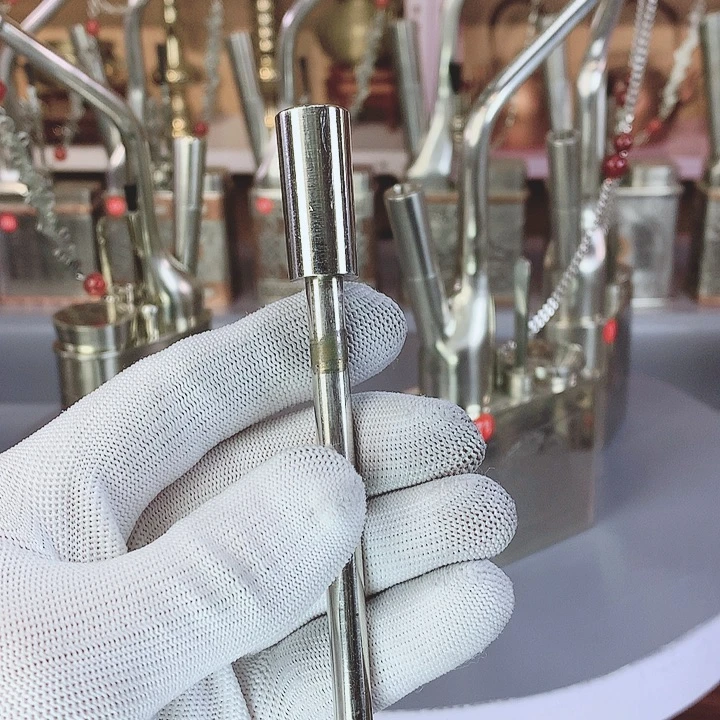 道***童铜白铜一口香杆摆件