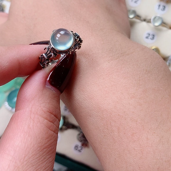 蛇纹石玉吊坠银S925镶嵌星*