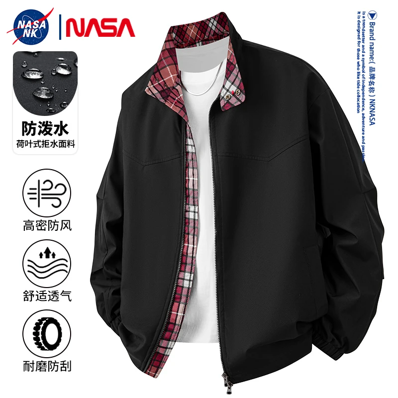 NASA联名美式外套男女同款秋季防风宽松夹克青少年学生休闲上衣服