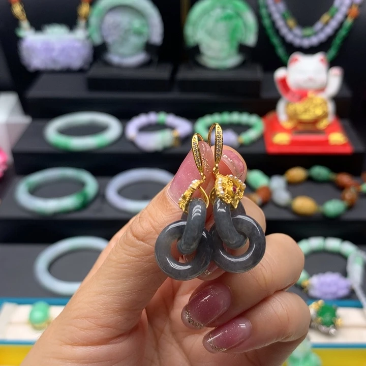 未镶嵌翡翠耳饰翡翠耳环