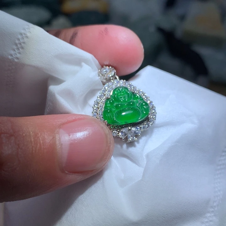翡翠未镶嵌颈饰保真天然a货翡翠
