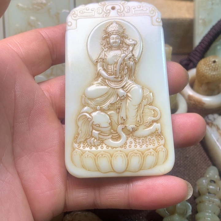 和田玉挂件未镶嵌山**秀