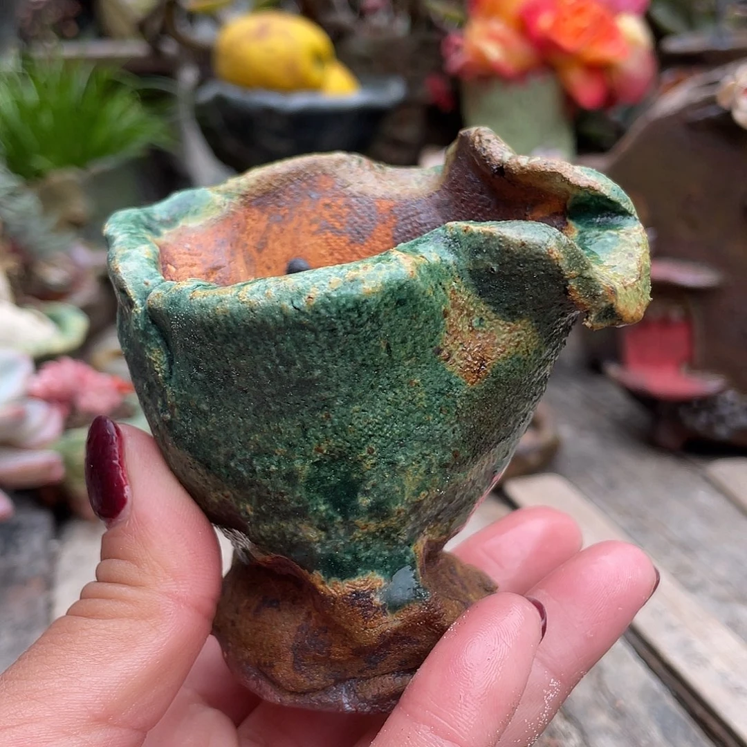 手工福利高温粗陶花盆