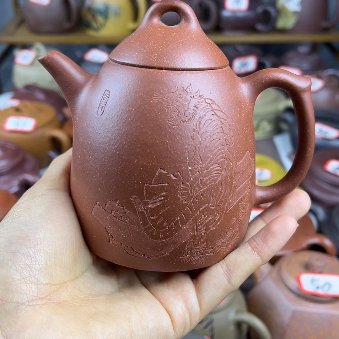 紫砂茶壶宜兴紫砂壶微瑕花泥嘴跳沙