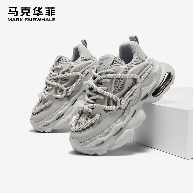 马克华菲男鞋秋季百搭时尚潮鞋2025新款运动鞋爆款厚底增高老爹鞋