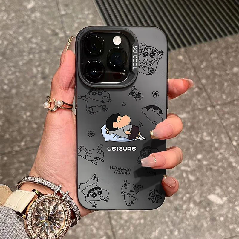 可爱小新适用苹果16/15手机壳iphone14Promax元气13软壳12防摔11x