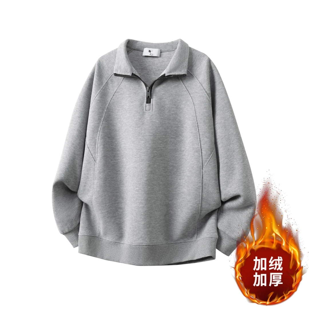 NINEDAO/玖岛秋季美式休闲时尚宽松上衣外套男士潮流百搭长袖卫衣