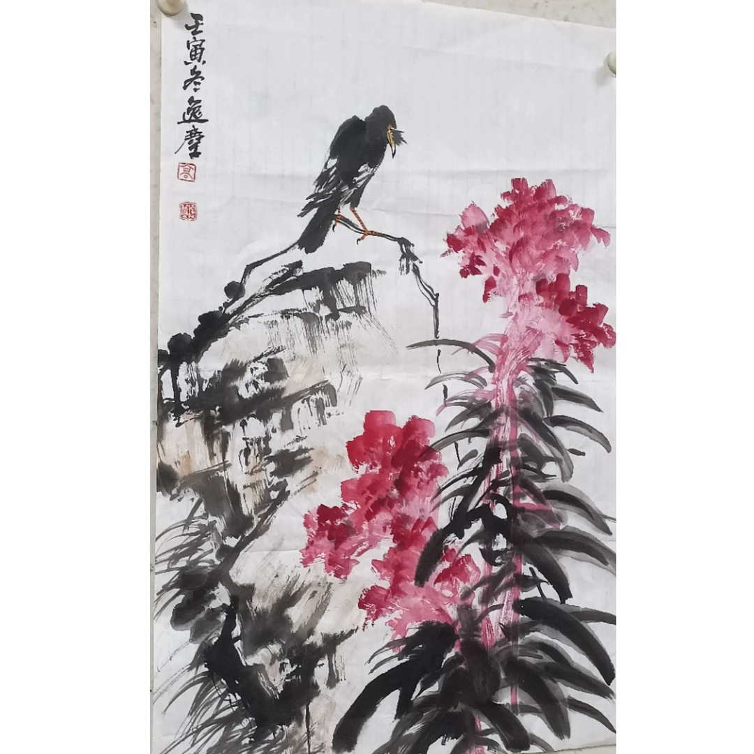（王老师专拍）高勇利老师四尺三开花鸟画
