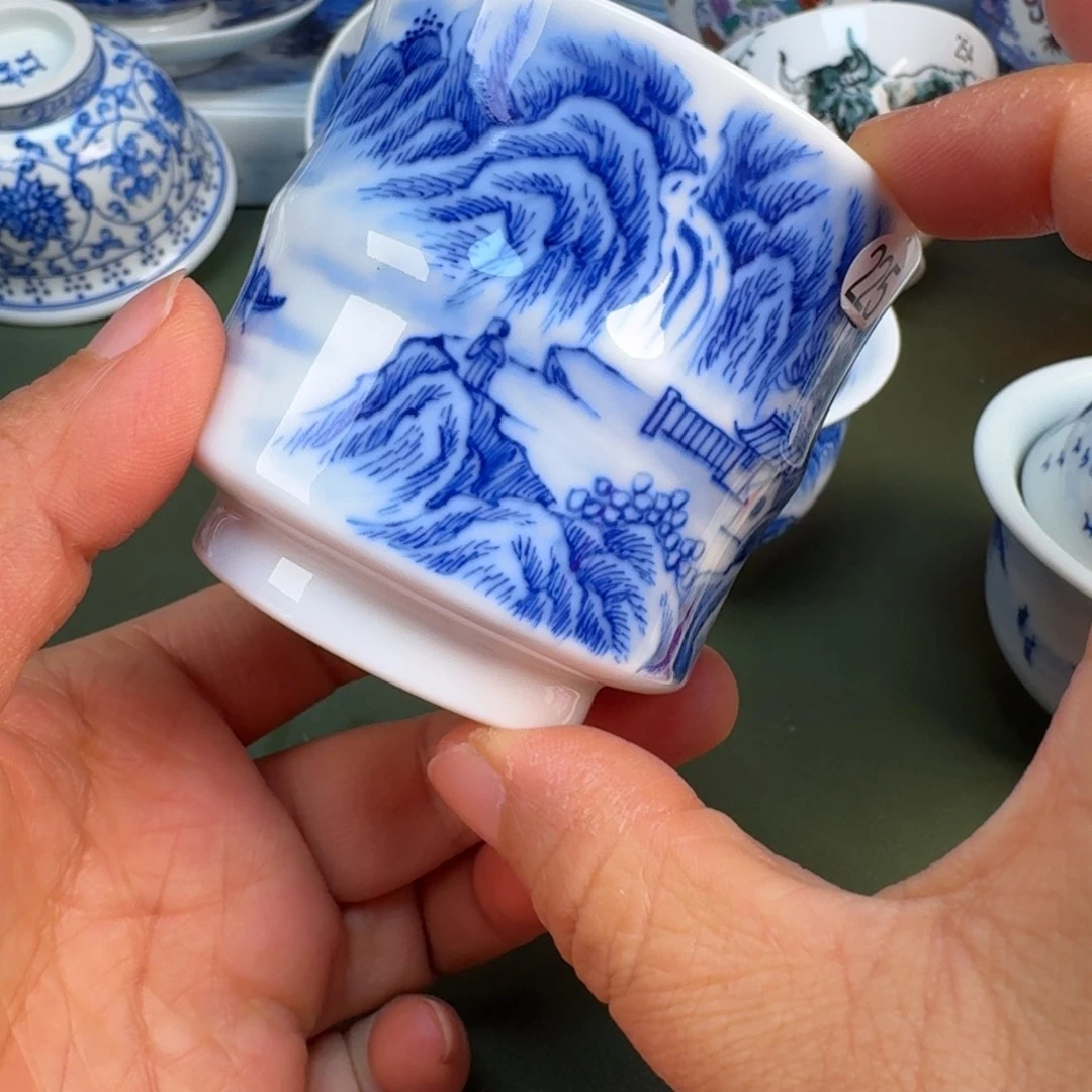 瓷景德镇纯手绘茶具圆圆225