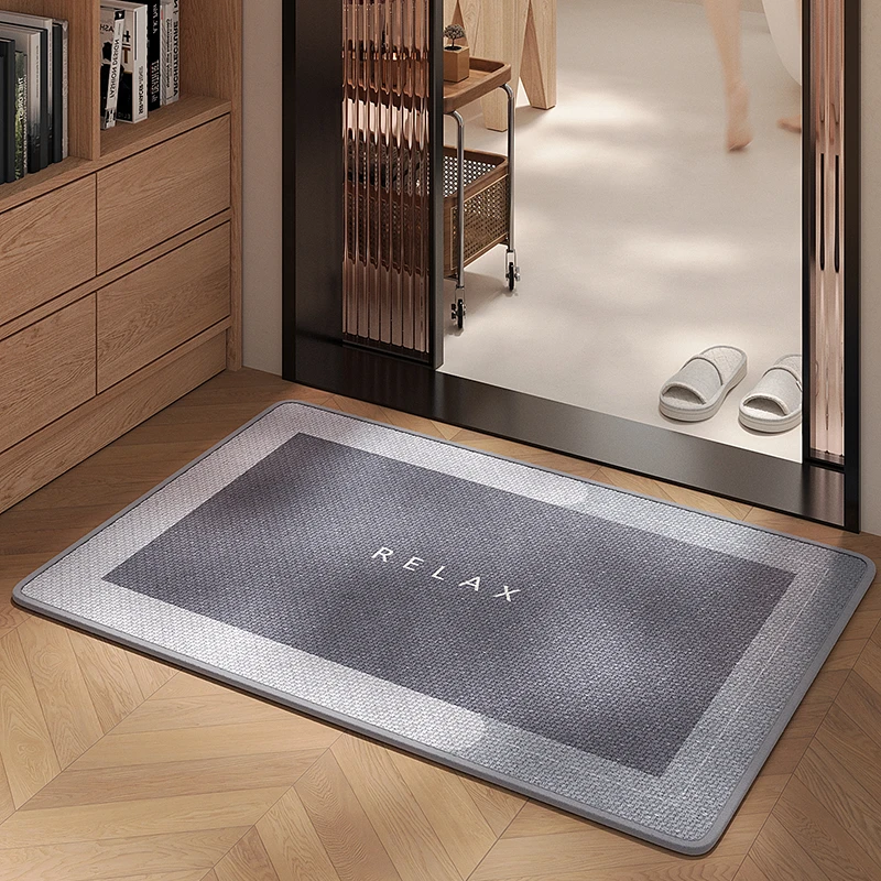 亚麻编织轻奢浴室防滑垫吸水垫洗手间门口脚垫厕所耐脏卫生间地垫