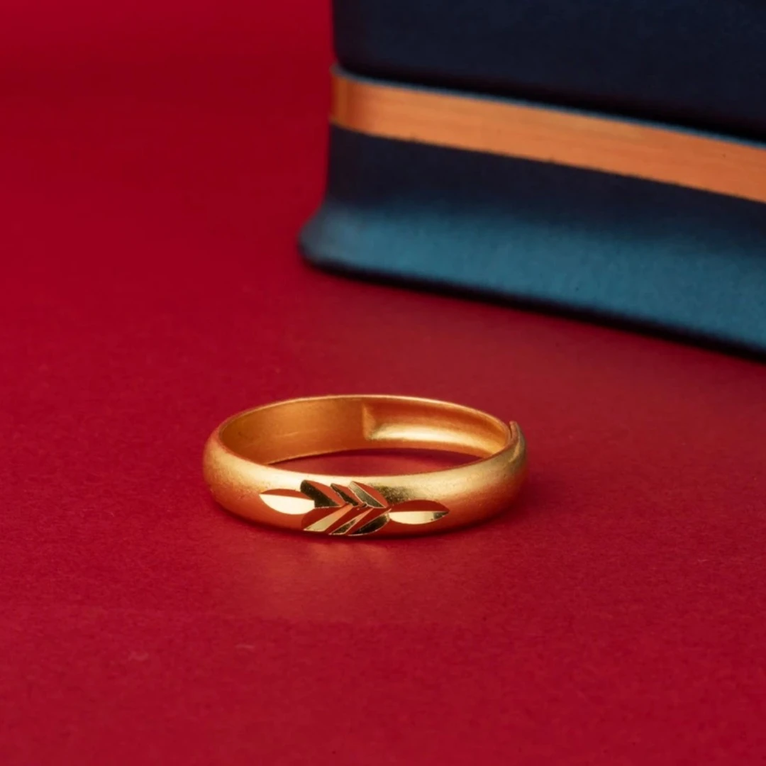 【粉丝专享】【男女同款】高奢时尚百搭情侣对戒羽毛开口戒指A1