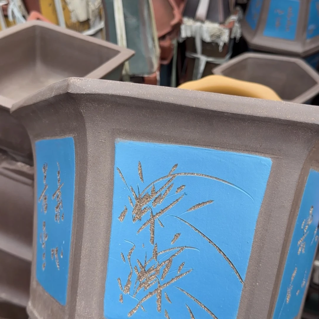 紫砂花盆口径33.21口径