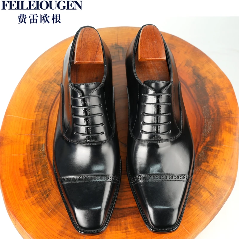 马臀皮+皮底三接头男鞋 29905