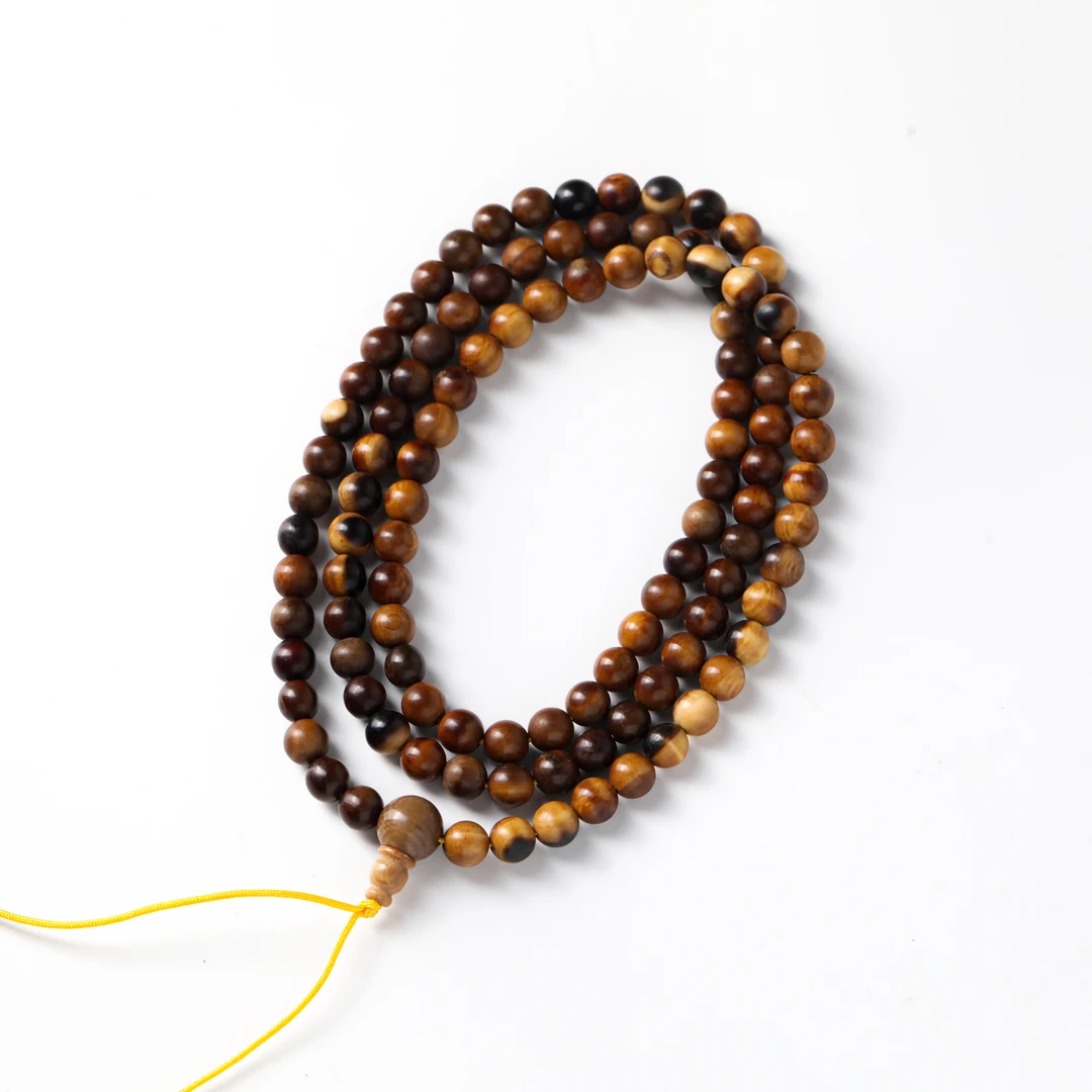 8a级冰咖料满咖猛犸多圈手串 约6.7mm 约31.8g ZZ1218-27