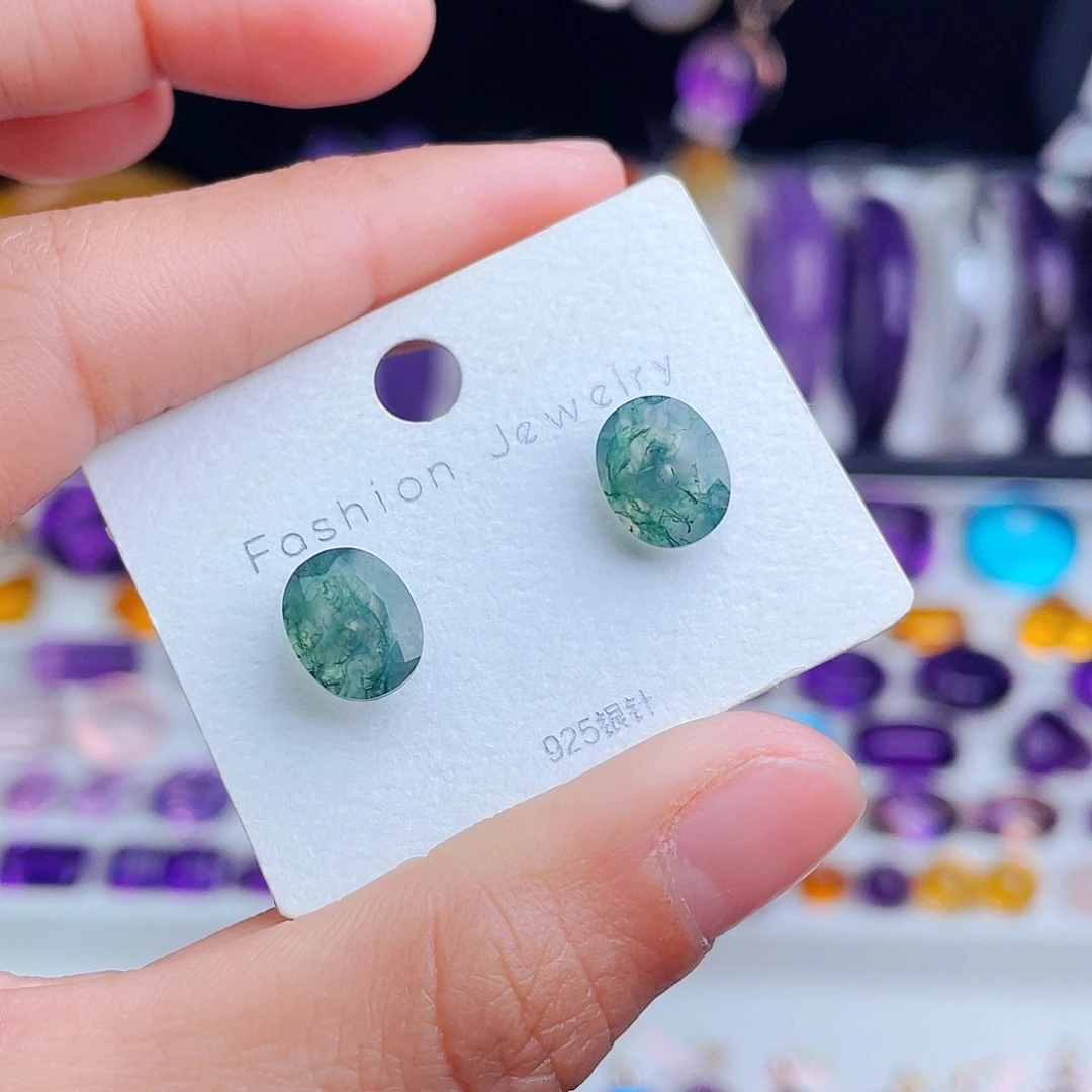 银S925镶嵌耳饰水晶天然保真