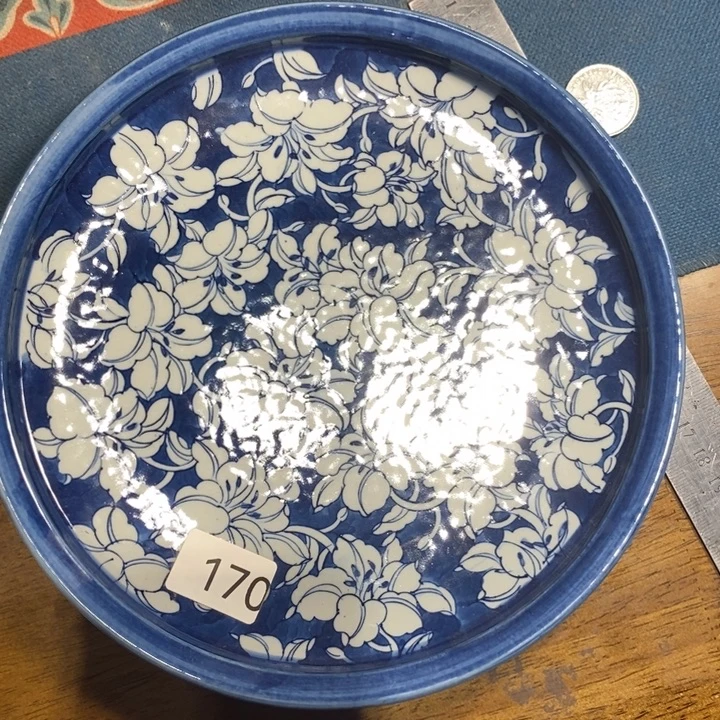 ****希青花瓷景德镇手绘百合花圆盘