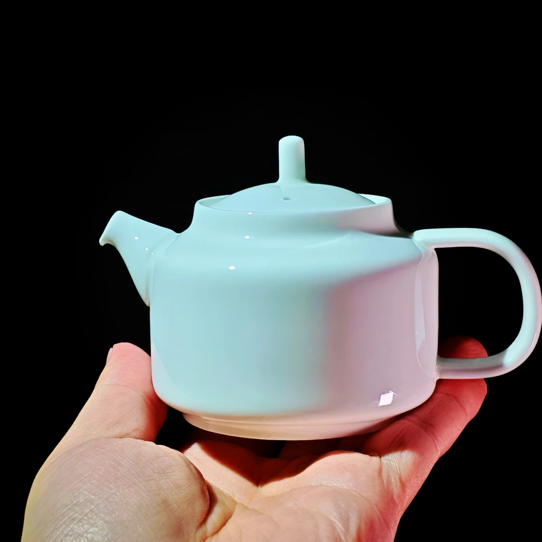 高档骨瓷陶瓷薄胎茶壶青瓷泡茶器茶具泡茶壶德钟壶复古家用茶壶