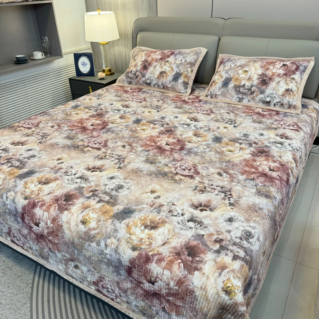 【夏月盈然绗缝】230cm*250cm绗缝三件套双面用（赠送同款枕套一对）