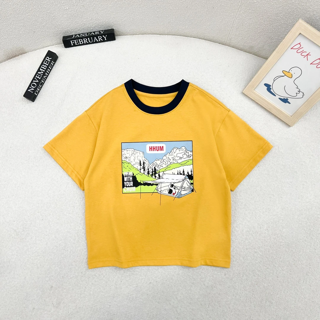 舅舅严选童装夏季男童韩版中大童百搭时尚宽松休闲儿童短袖C88918