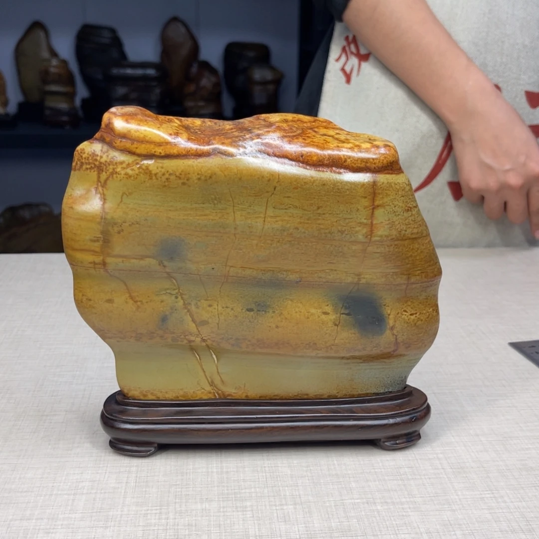 石材广西大化彩玉石配底座