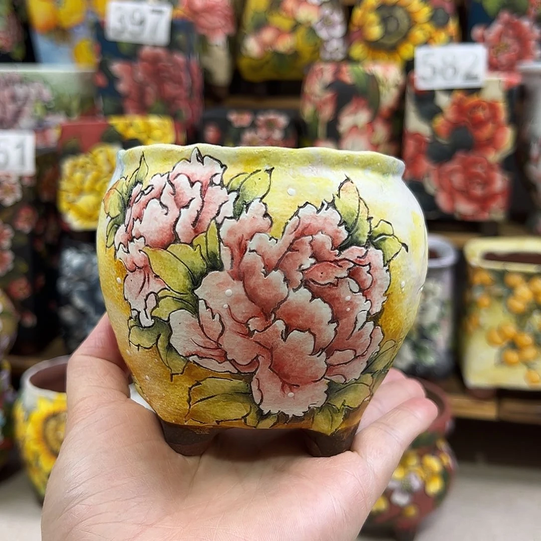 景德镇陶瓷花盆口8.5高9