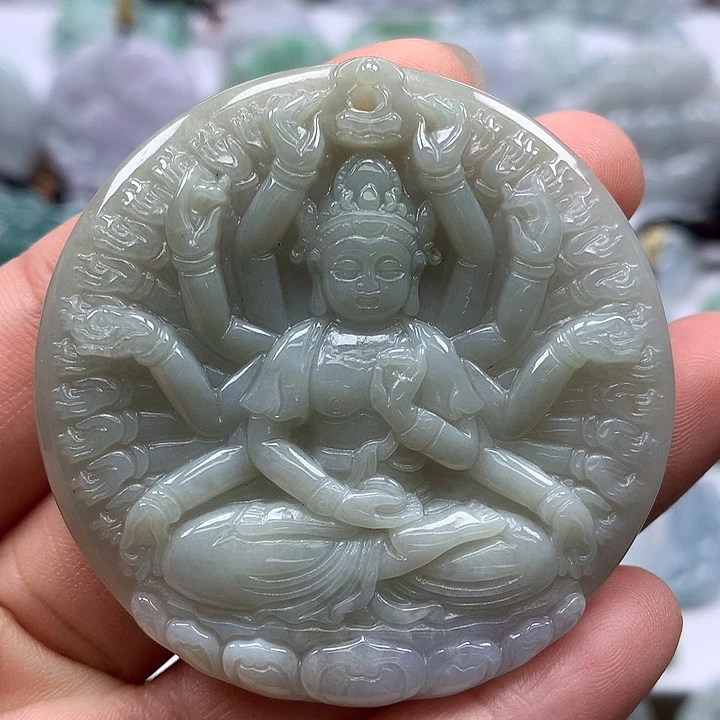 翡翠未镶嵌颈饰千手观音福利
