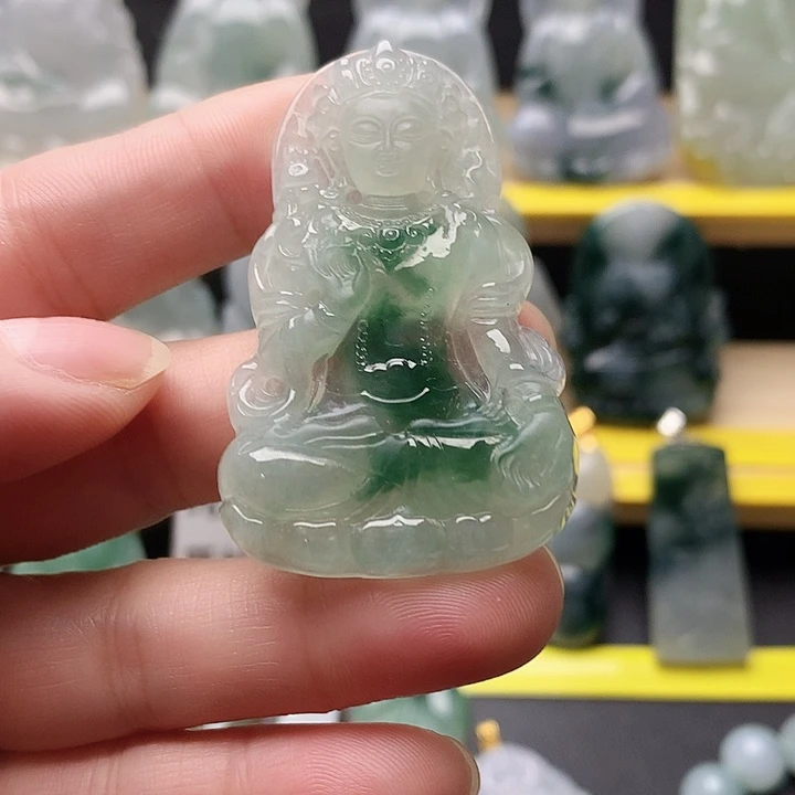 咖***糖翡翠未镶嵌吊坠(不含链)度母观音