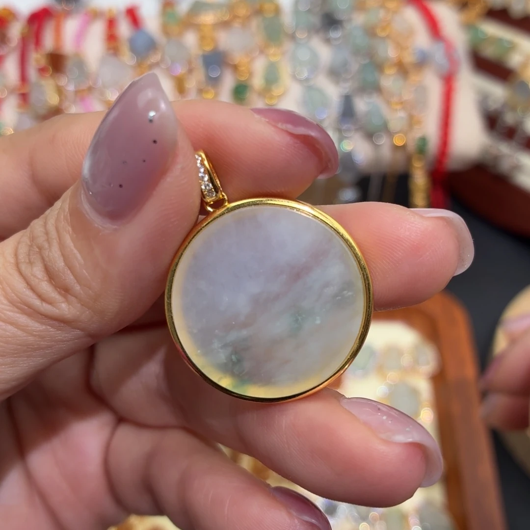 翡翠银S925镶嵌颈饰吊坠