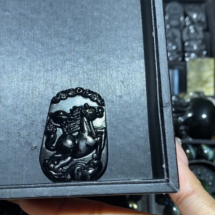 黑曜岩颈饰未镶嵌京***轩