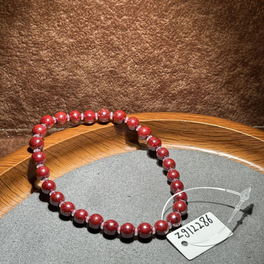 天然辰砂【张老斯珠宝】天然朱砂手串zg12286