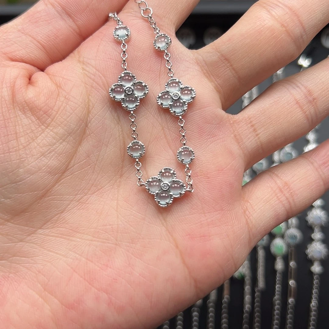 ****w翡翠银S925镶嵌手链