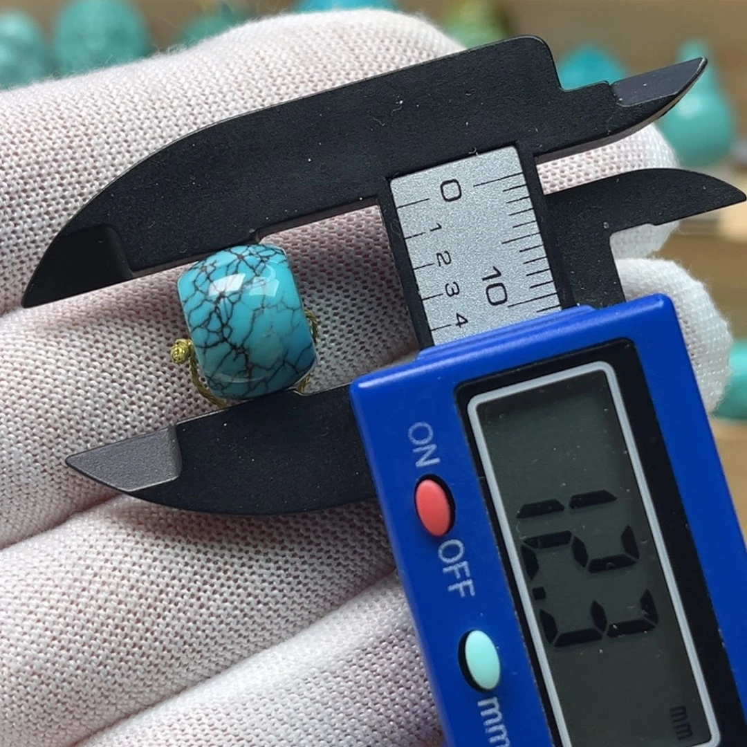 绿松石未镶嵌直切鼓珠