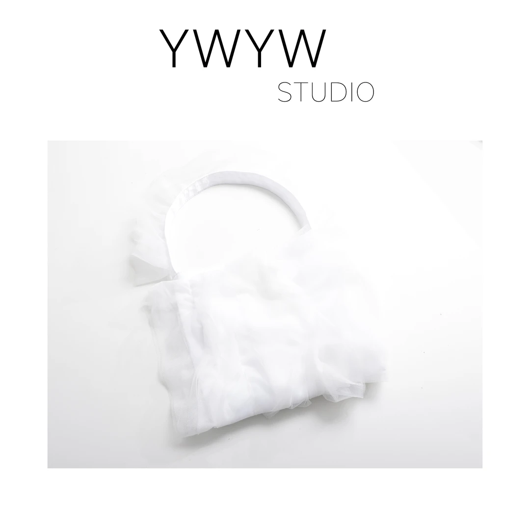 【YWYW时尚配饰系列】春季纯色百搭气质网纱包边配饰单肩包包BB001